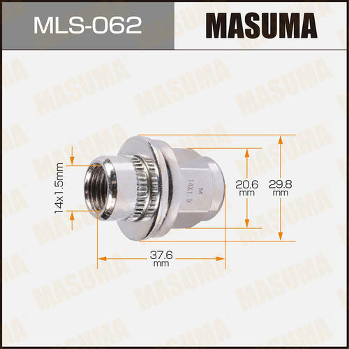 Гайка колесная Masuma M14x1.5(R) под ключ 21, MLS-062