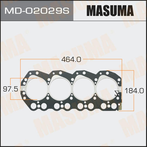 Пятислойная прокладка ГБЦ (металл-эластомер) Masuma толщина 1,36мм, MD-02029S