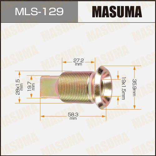 Футорка колесная M28x1.5(R), M19x1.5(R) Masuma, MLS-129