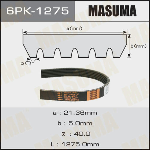 Ремень привода навесного оборудования Masuma, 6PK-1275