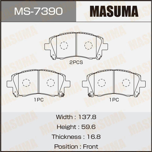 Колодки тормозные дисковые Masuma, MS-7390