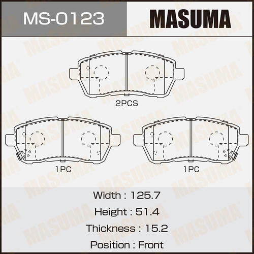 Колодки тормозные дисковые Masuma, MS-0123