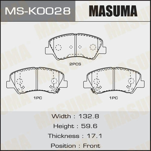Колодки тормозные дисковые Masuma, MS-K0028