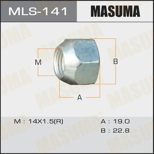 Гайка колесная Masuma M 14x1.5(R) под ключ 23, открытая, MLS-141