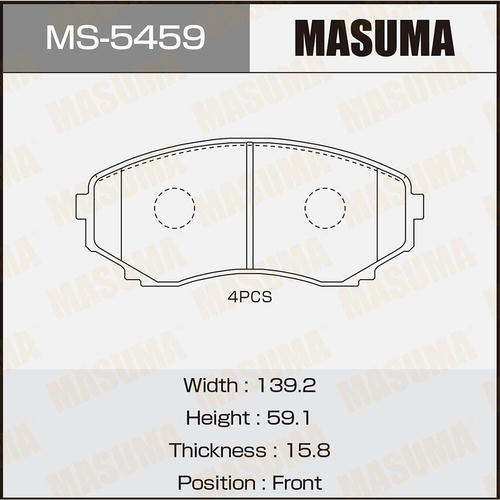 Колодки тормозные дисковые Masuma, MS-5459
