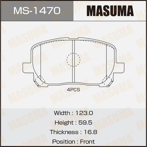 Колодки тормозные дисковые Masuma, MS-1470