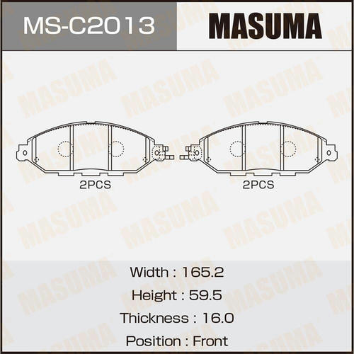 Колодки тормозные дисковые Masuma, MS-C2013