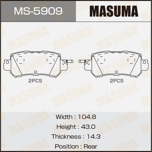 Колодки тормозные дисковые Masuma, MS-5909