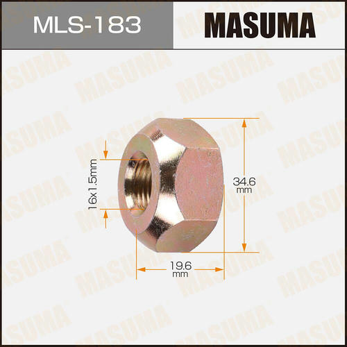 Гайка колесная Masuma M 16x1.5(R) под ключ 35 открытая, MLS-183