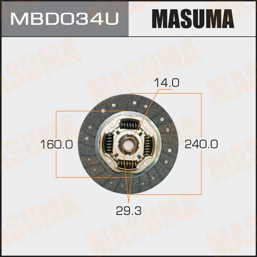 Диск сцепления Masuma, MBD034U