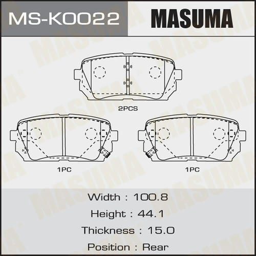 Колодки тормозные дисковые Masuma, MS-K0022
