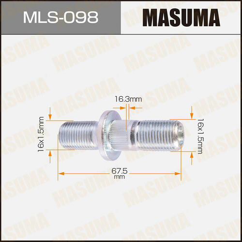 Шпилька колесная M16x1.5(R), M16x1.5(L) Masuma, MLS-098