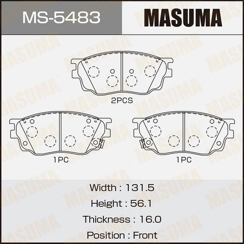 Колодки тормозные дисковые Masuma, MS-5483