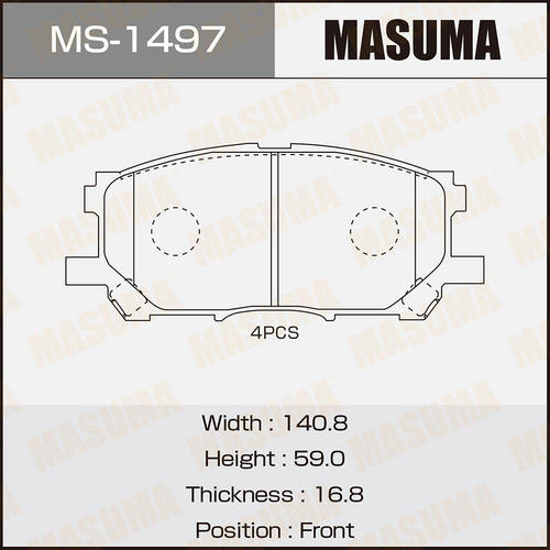 Колодки тормозные дисковые Masuma, MS-1497