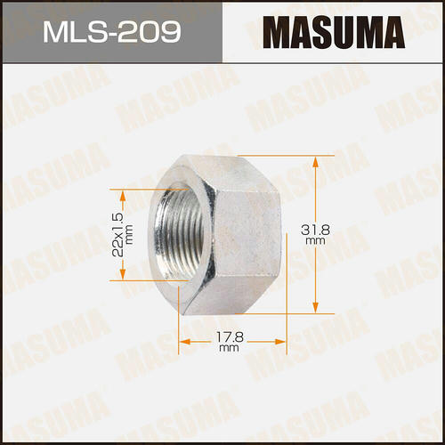 Гайка колесная Masuma M 22x1.5(L) под ключ 32 открытая, MLS-209