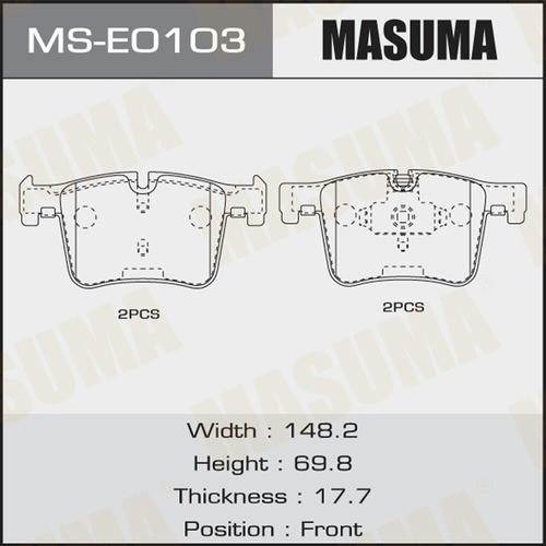 Колодки тормозные дисковые Masuma, MS-E0103