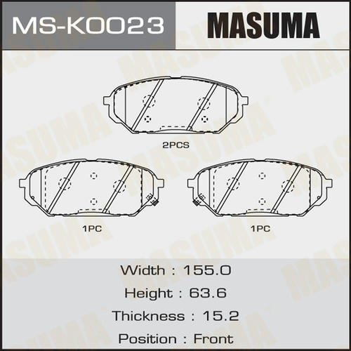 Колодки тормозные дисковые Masuma, MS-K0023