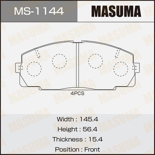 Колодки тормозные дисковые Masuma, MS-1144