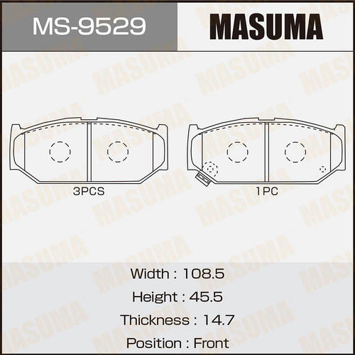 Колодки тормозные дисковые Masuma, MS-9529