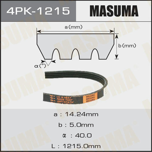 Ремень привода навесного оборудования Masuma, 4PK-1215