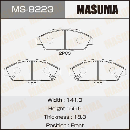 Колодки тормозные дисковые Masuma, MS-8223