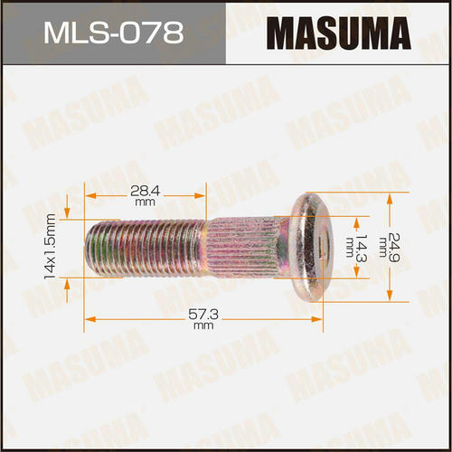 Шпилька колесная M14x1.5(L) Masuma, MLS-078