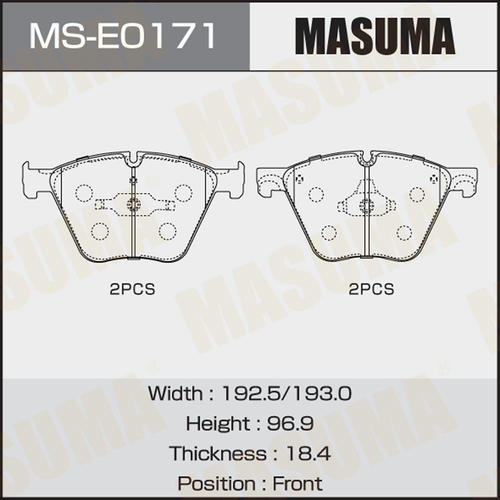 Колодки тормозные дисковые Masuma, MS-E0171