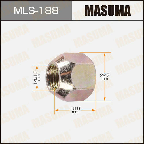 Гайка колесная Masuma M14x1.5(R) под ключ 23 открытая, MLS-188