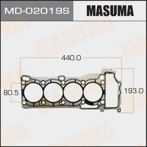 Двухслойная прокладка ГБЦ (металл-эластомер) Masuma толщина 0,50мм, MD-02019S