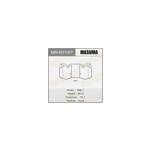 Колодки тормозные дисковые Masuma, MS-E0147