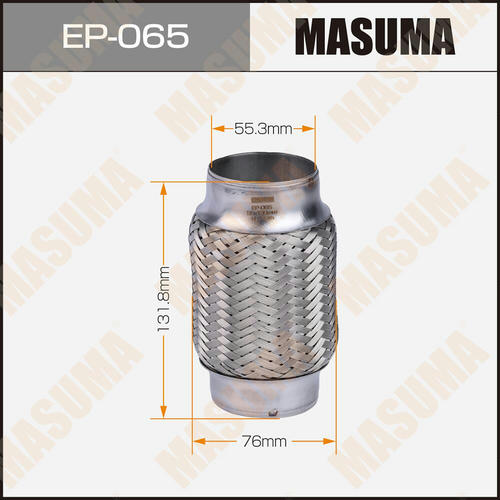 Гофра глушителя Masuma Interlock 55x130 усиленная, EP-065