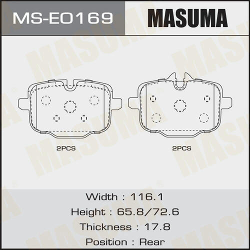 Колодки тормозные дисковые Masuma, MS-E0169