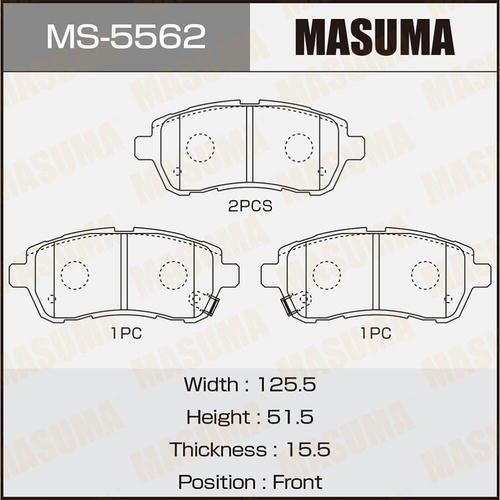 Колодки тормозные дисковые Masuma, MS-5562
