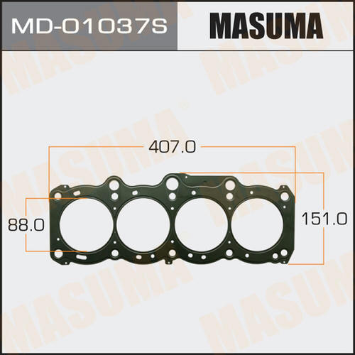 Трехслойная прокладка ГБЦ (металл-эластомер) Masuma толщина 1,25мм, MD-01037S