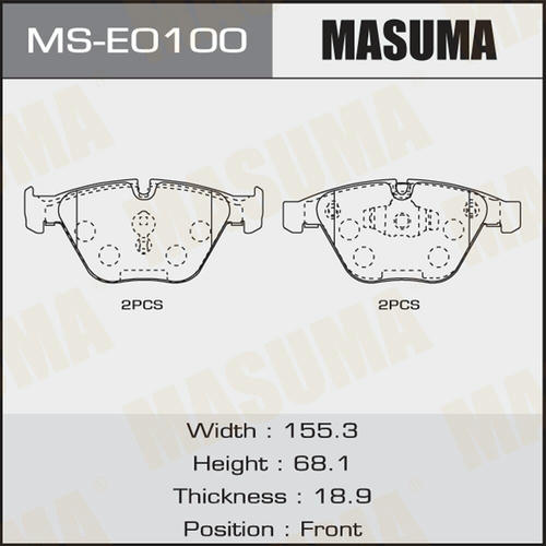 Колодки тормозные дисковые Masuma, MS-E0100