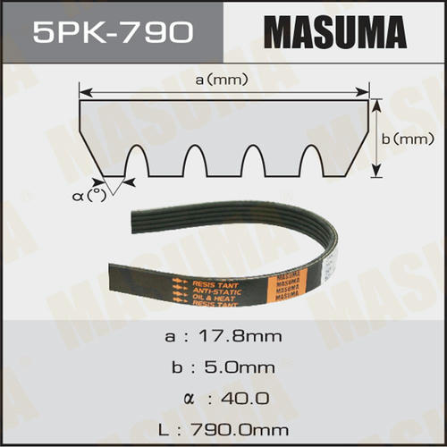 Ремень привода навесного оборудования Masuma, 5PK-790