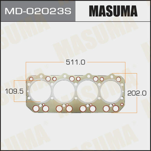 Пятислойная прокладка ГБЦ (металл-эластомер) Masuma толщина 1,46мм, MD-02023S