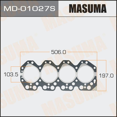 Шестислойная прокладка ГБЦ (металл-эластомер) Masuma толщина 1,50мм, MD-01027S