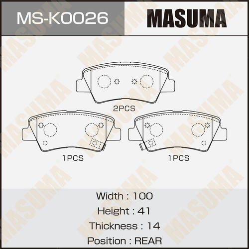 Колодки тормозные дисковые Masuma, MS-K0026