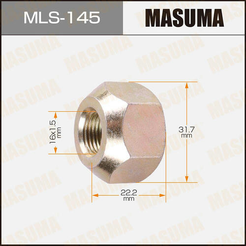 Гайка колесная Masuma M 16x1.5(R) под ключ 32, открытая, MLS-145