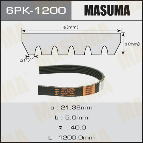 Ремень привода навесного оборудования Masuma, 6PK-1200