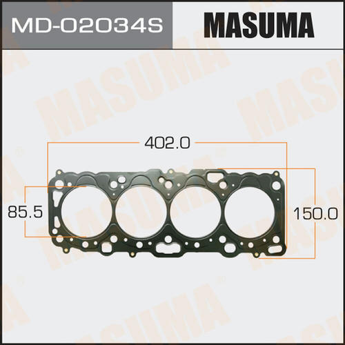Четырехслойная прокладка ГБЦ (металл-эластомер) Masuma толщина 0,75мм, MD-02034S