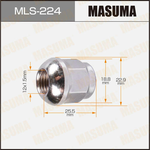 Гайка колесная Masuma M12x1.5(R) под ключ 19, MLS-224