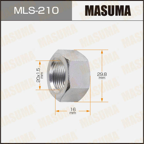 Гайка колесная Masuma M 20x1.5(R) под ключ 30 открытая, MLS-210