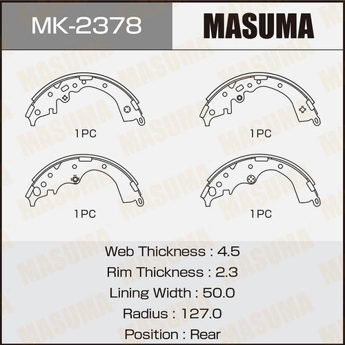 Колодки тормозные барабанные Masuma, MK-2378