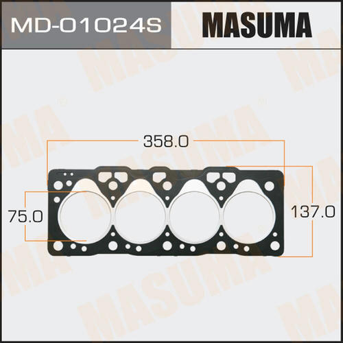 Пятислойная прокладка ГБЦ (металл-эластомер) Masuma толщина 1,60мм , MD-01024S
