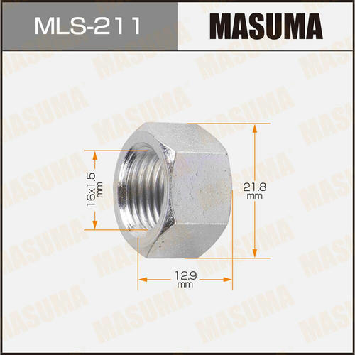Гайка колесная Masuma M 16x1.5(R) под ключ 22 открытая, MLS-211