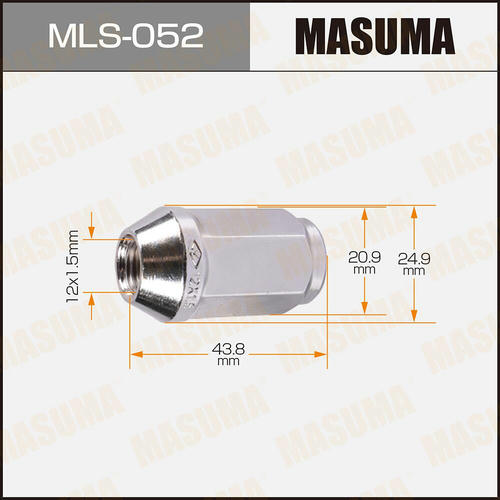 Гайка колесная Masuma M12x1.5(R) под ключ 21, MLS-052