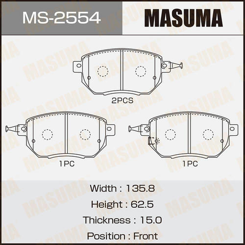 Колодки тормозные дисковые Masuma, MS-2554