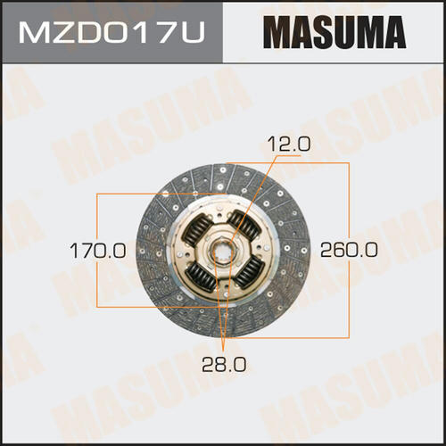 Диск сцепления Masuma, MZD017U